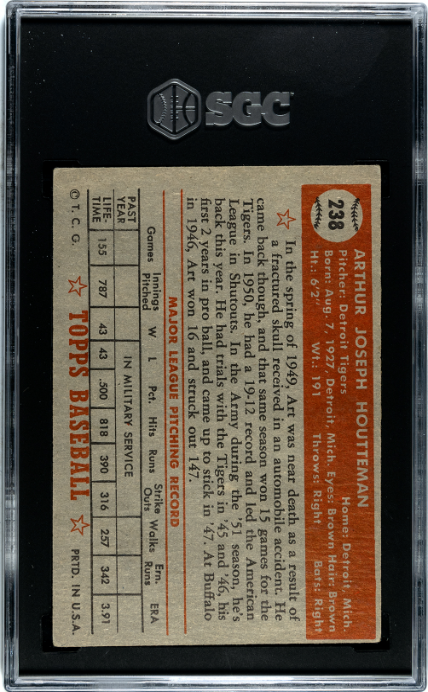 1952 Topps #238 Art Houtteman SGC 4.5