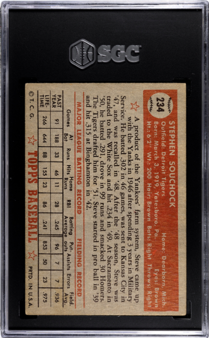 1952 Topps #234 Steve Souchock SGC 4.5