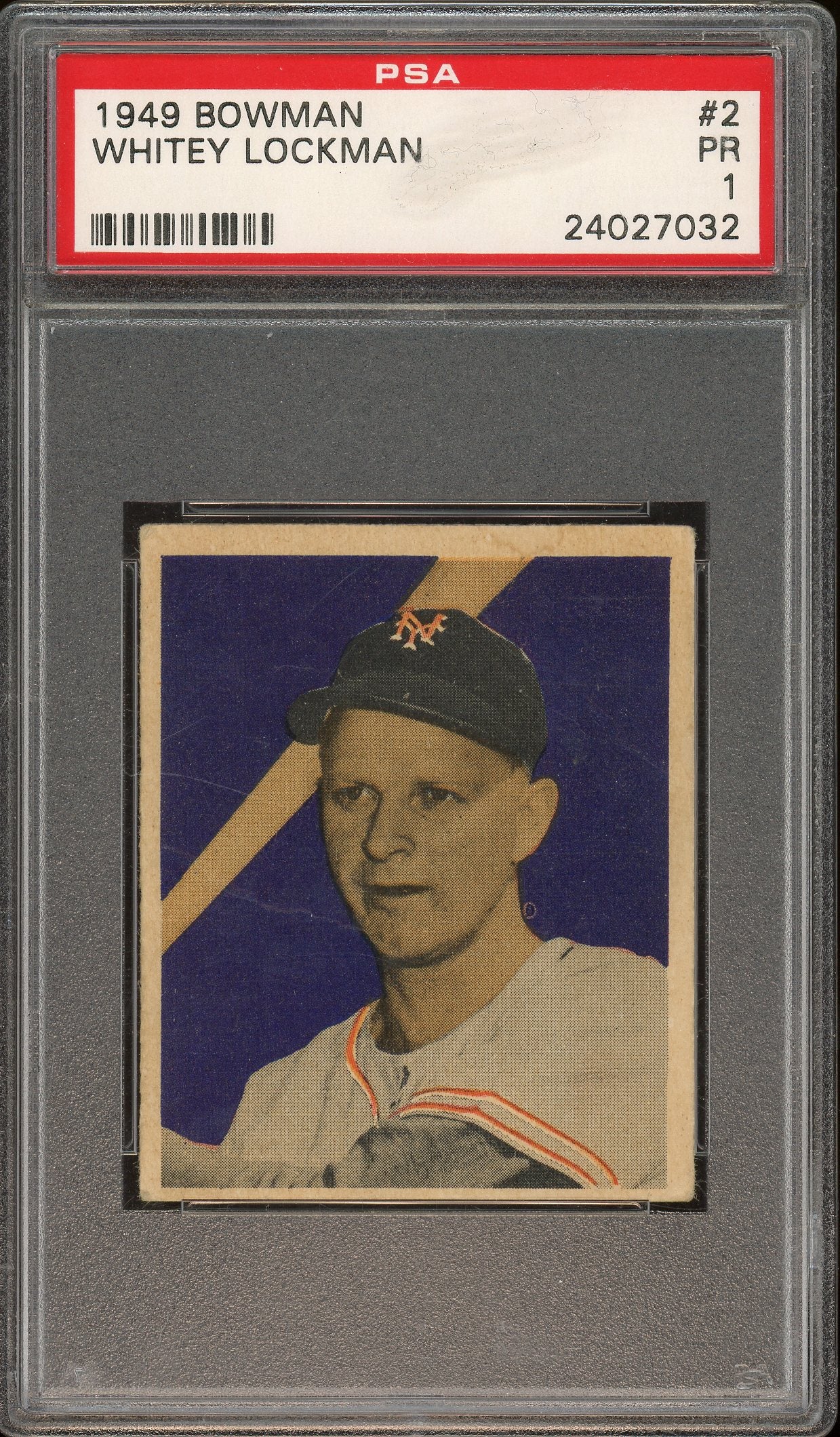 1949 Bowman #2 Whitey Lockman PSA 1