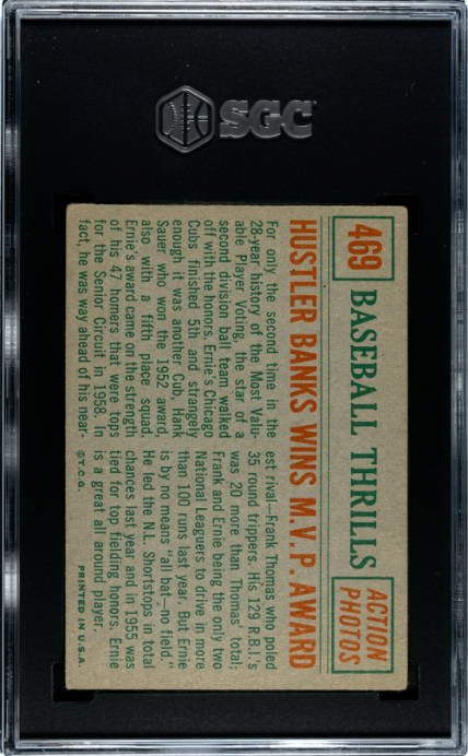 1959 Topps #469 Hustler Banks... Baseball Thrills SGC 4