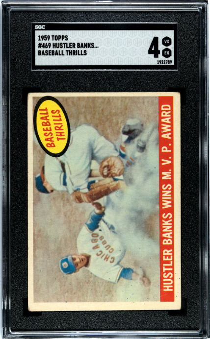 1959 Topps #469 Hustler Banks... Baseball Thrills SGC 4