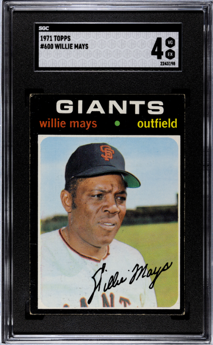 1971 Topps #600 Willie Mays SGC 4