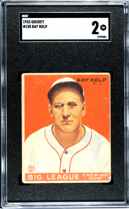 1933 Goudey #150 Ray Kolp SGC 2