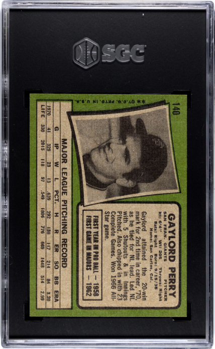 1971 Topps #140 Gaylord Perry SGC 5.5