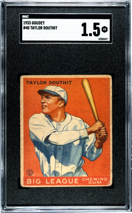 1933 Goudey #40 Taylor Douthit SGC 1.5