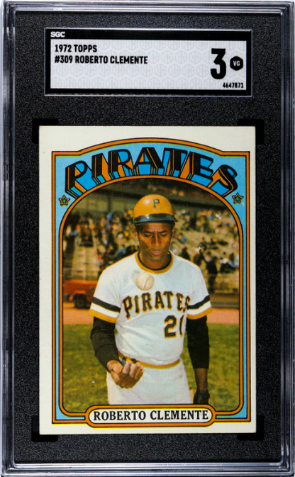 1972 Topps #309 Roberto Clemente SGC 3