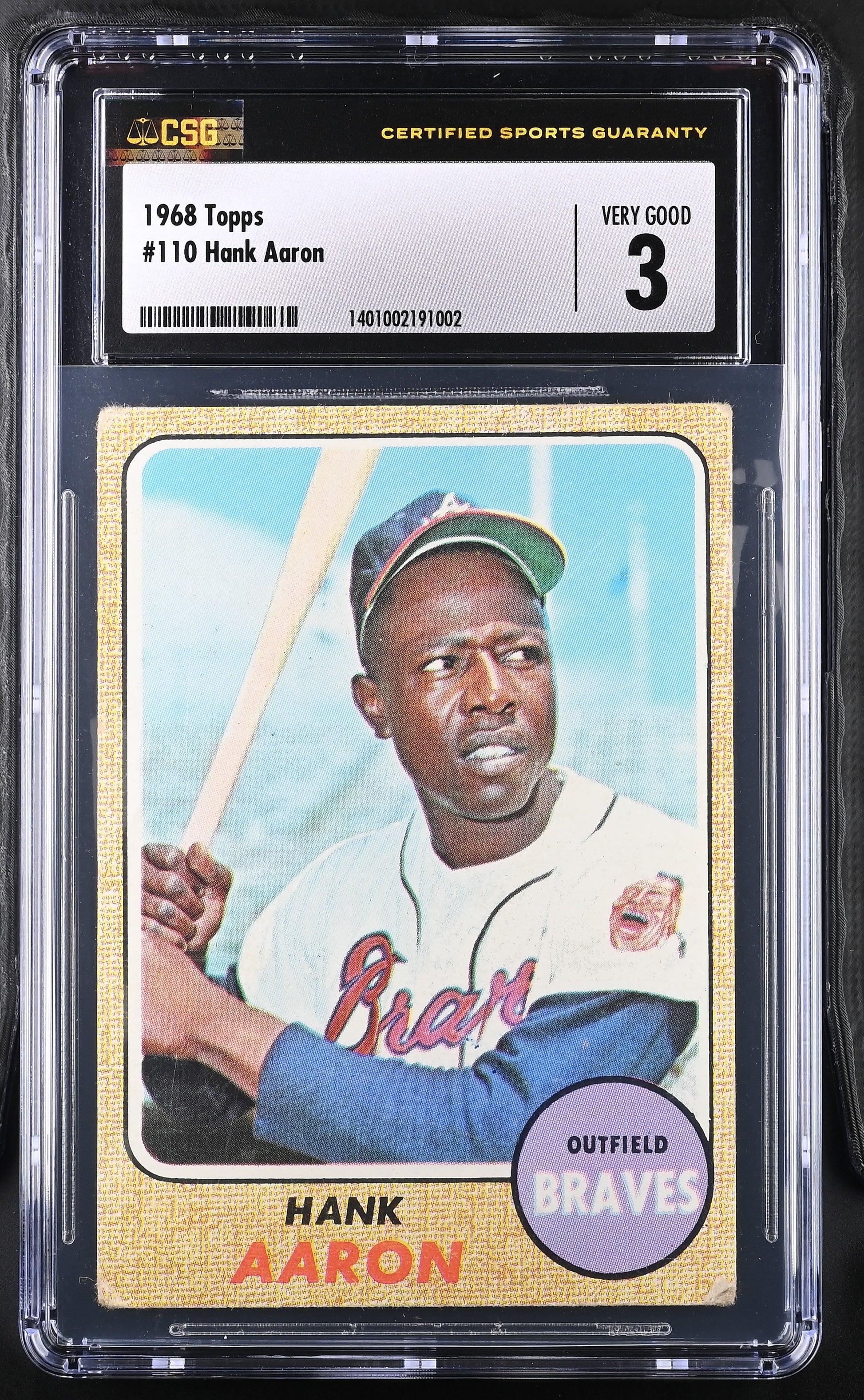 1968 Topps #110 Hank Aaron CGC 3