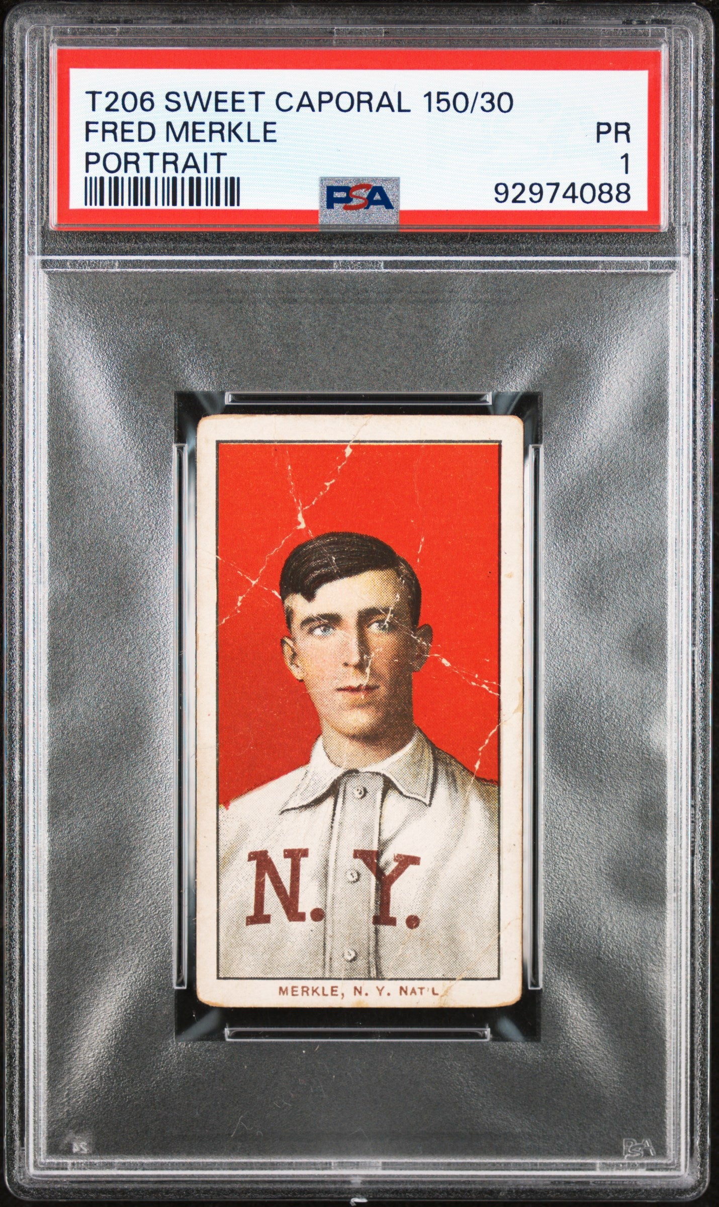 1909-11 T206 Sweet Caporal 150/30 Fred Merkle Portrait PSA 1