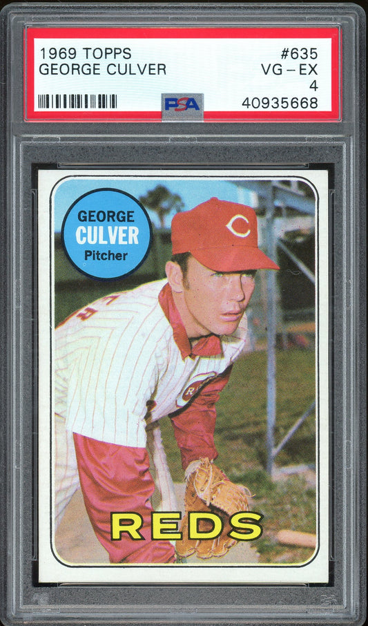 1969 Topps #635 George Culver PSA 4