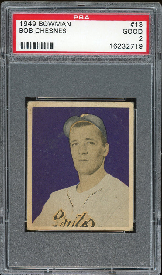 1949 Bowman #13 Bob Chesnes PSA 2