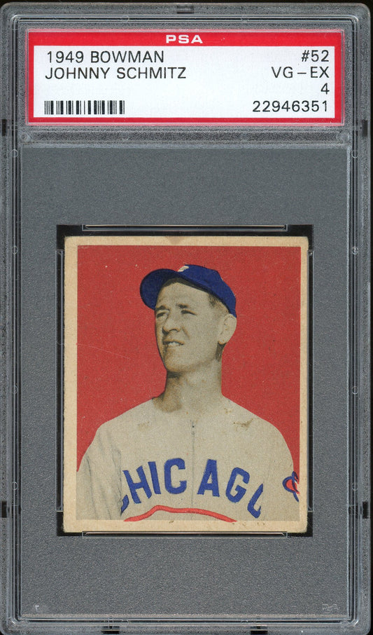 1949 Bowman #52 Johnny Schmitz PSA 4