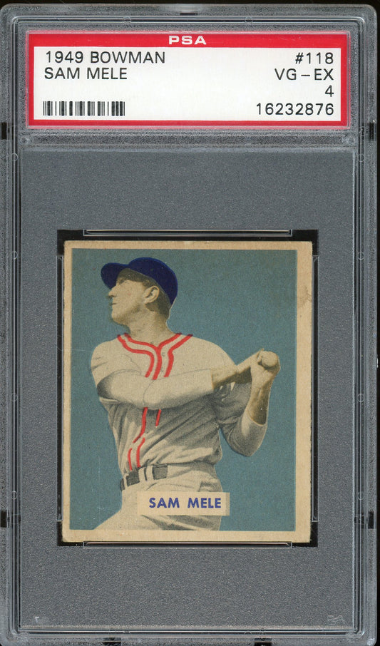 1949 Bowman #118 Sam Mele PSA 4