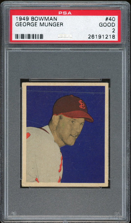 1949 Bowman #40 George Munger PSA 2