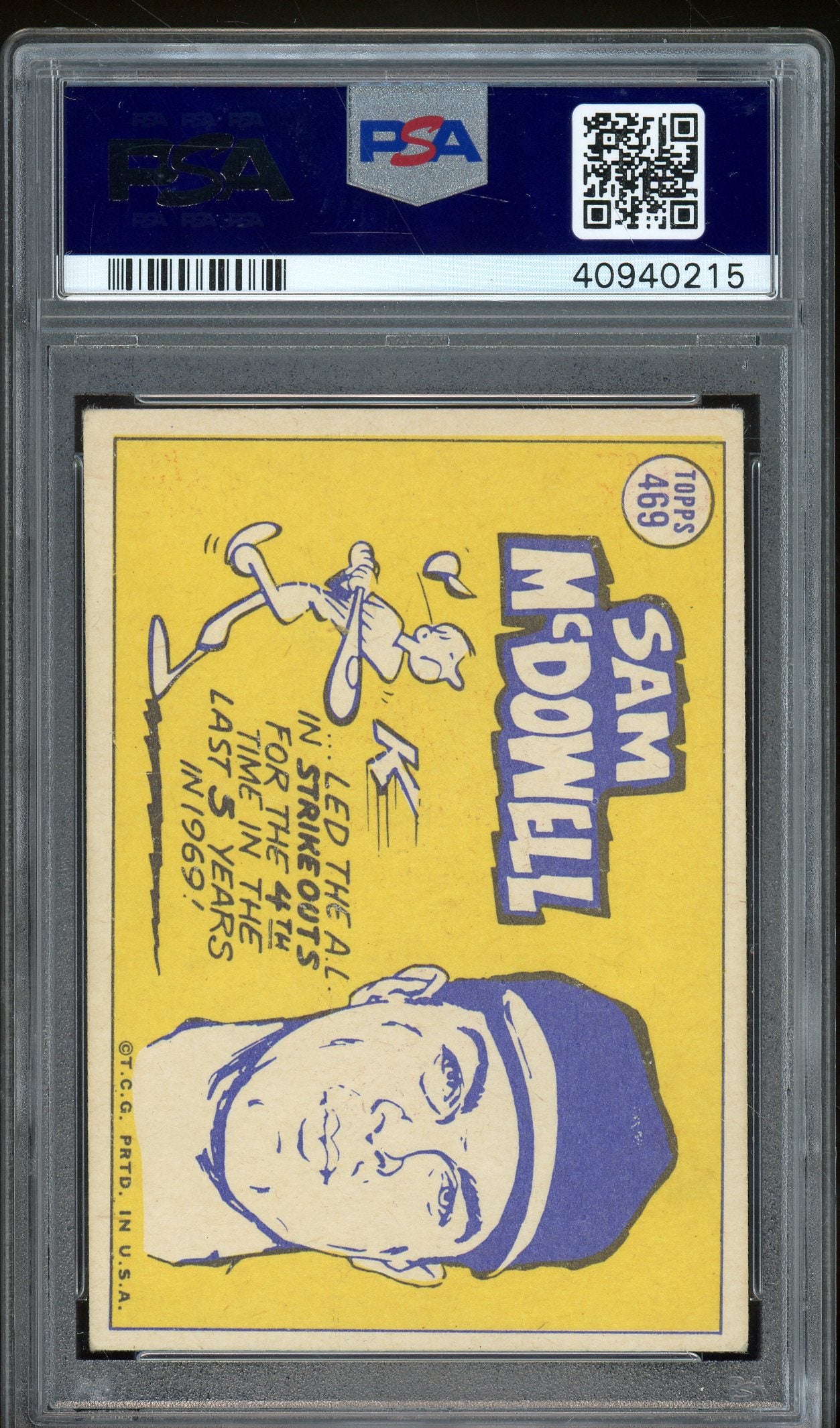 1970 Topps #469 Sam Mcdowell PSA 4