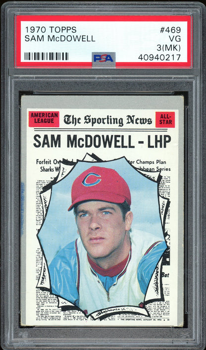 1970 Topps #469 Sam Mcdowell PSA 3 (MK)