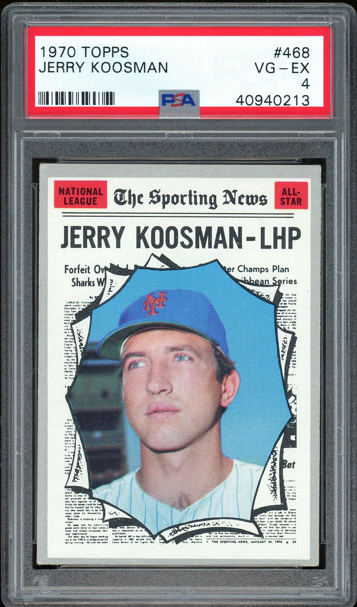 1970 Topps #468 Jerry Koosman PSA 4