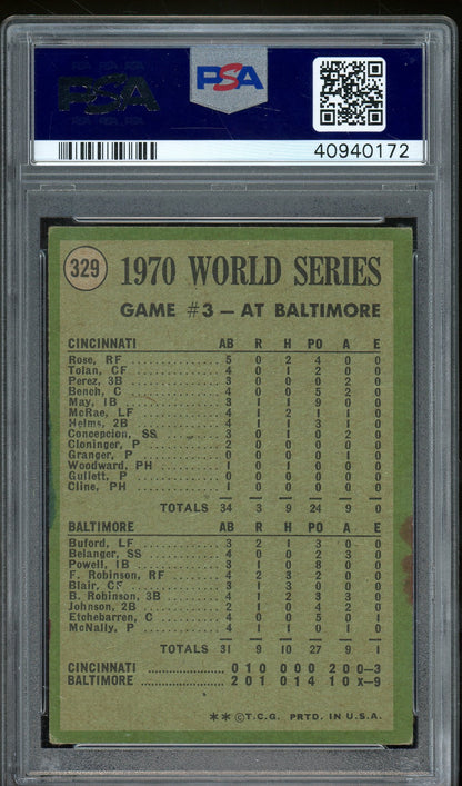 1971 Topps #329 World Series Game 3 PSA 3