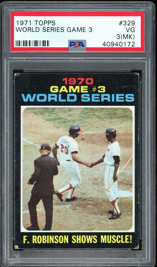 1971 Topps #329 World Series Game 3 PSA 3