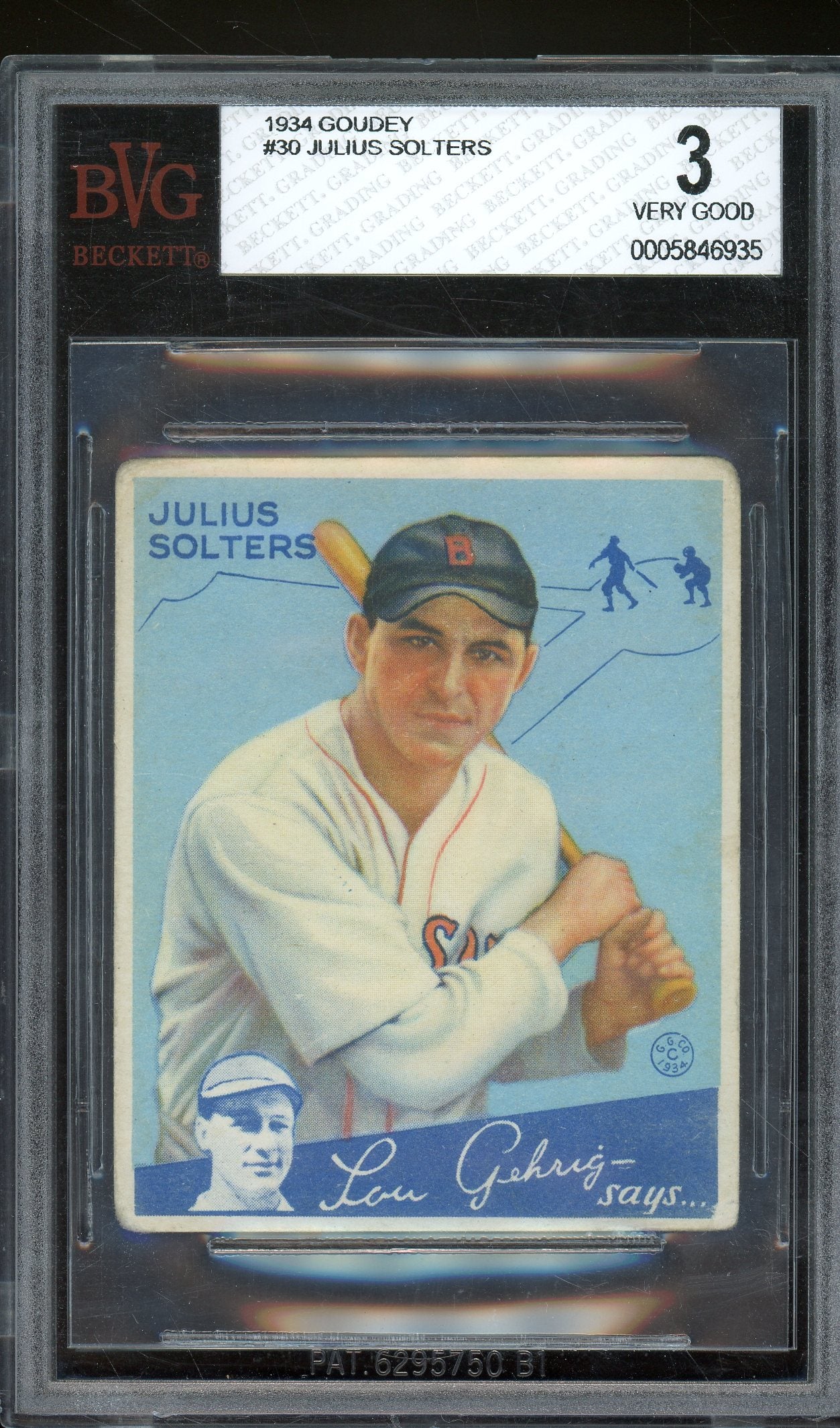 1934 Goudey #30 Julius Solters BVG 3