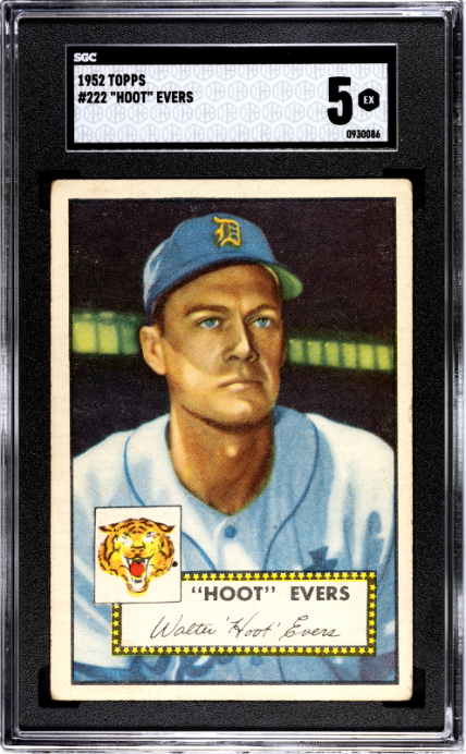 1952 Topps #222 Hoot Evers SGC 5