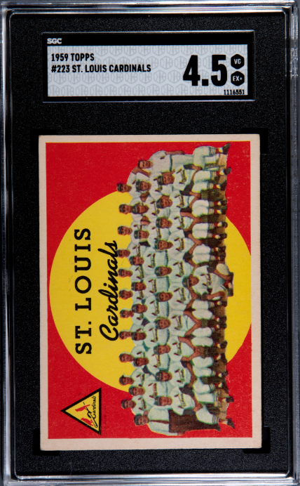 1959 Topps #223 St. Louis Cardinals SGC 4.5