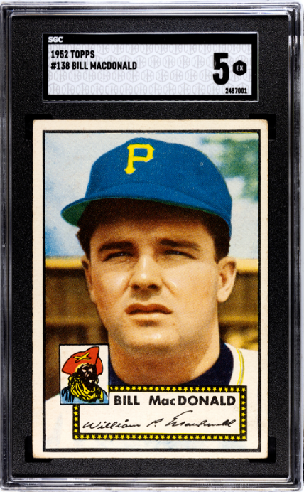 1952 Topps #138 Bill Macdonald SGC 5