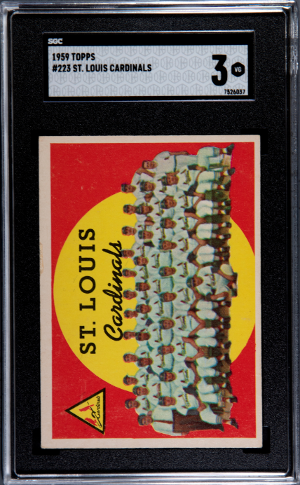 1959 Topps #223 St. Louis Cardinals SGC 3