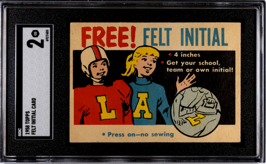 1958 Topps Felt Initial Card SGC 2