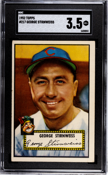 1952 Topps #217 George Stirnweiss SGC 3.5