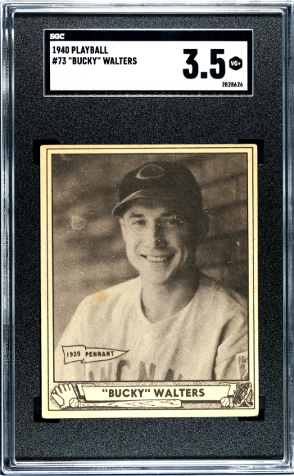 1940 Playball #73 Bucky Walters SGC 3.5