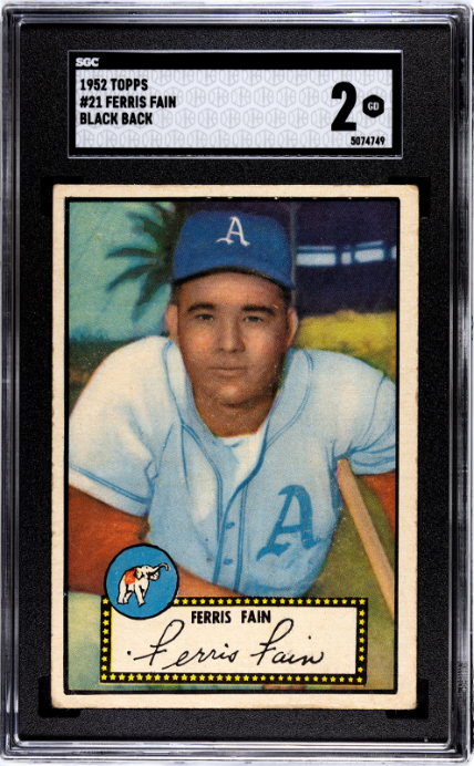 1952 Topps #21 Ferris Fain Black Back SGC 2