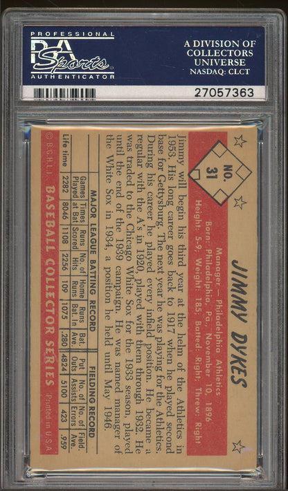 1953 Bowman Color #31 Jimmy Dykes PSA 4.5