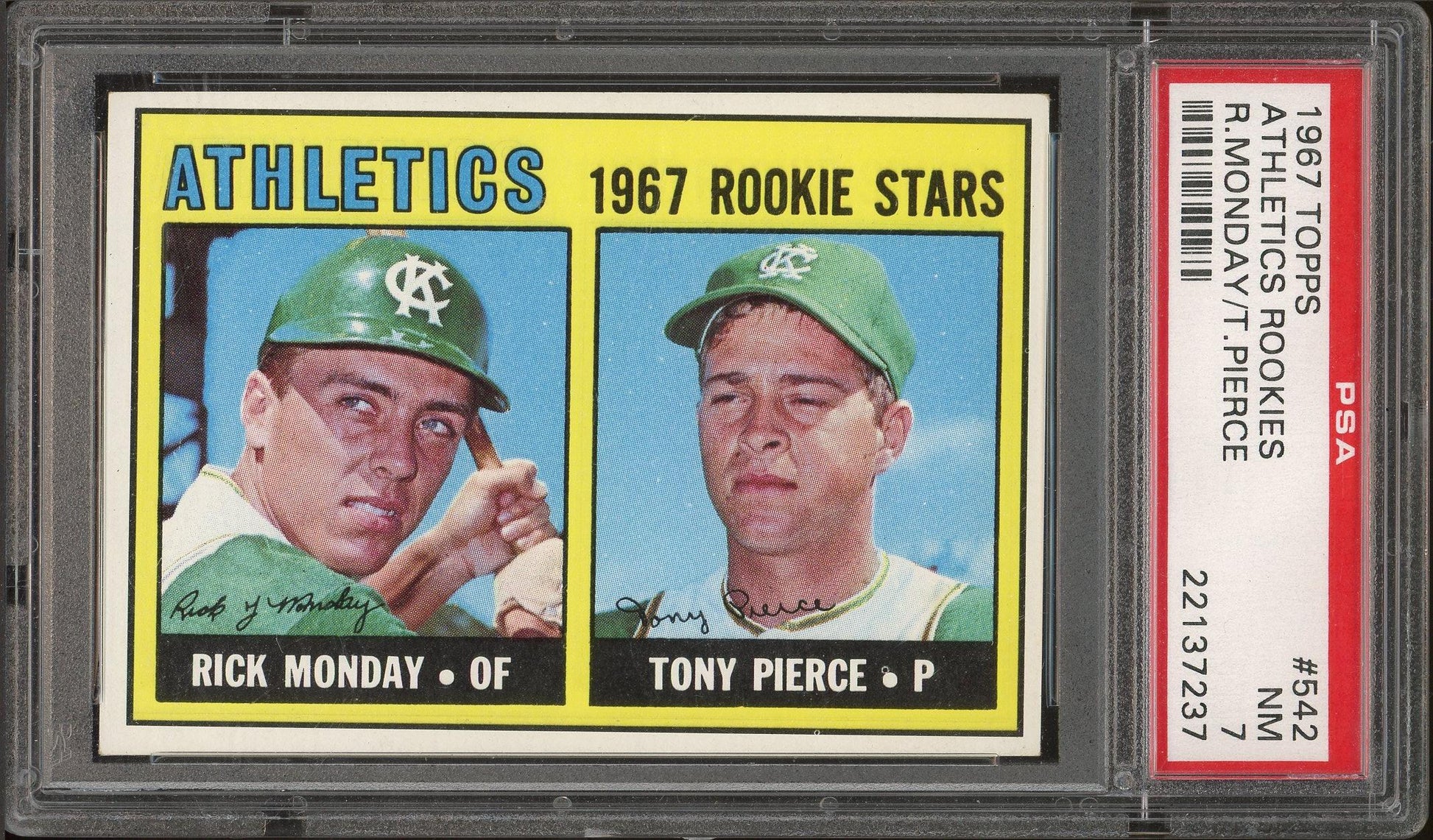 1967 Topps #542 Athletics 1967 Rookie Stars (Rick Monday / Tony Pierce)