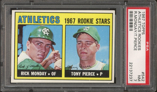 1967 Topps #542 Athletics 1967 Rookie Stars (Rick Monday / Tony Pierce)