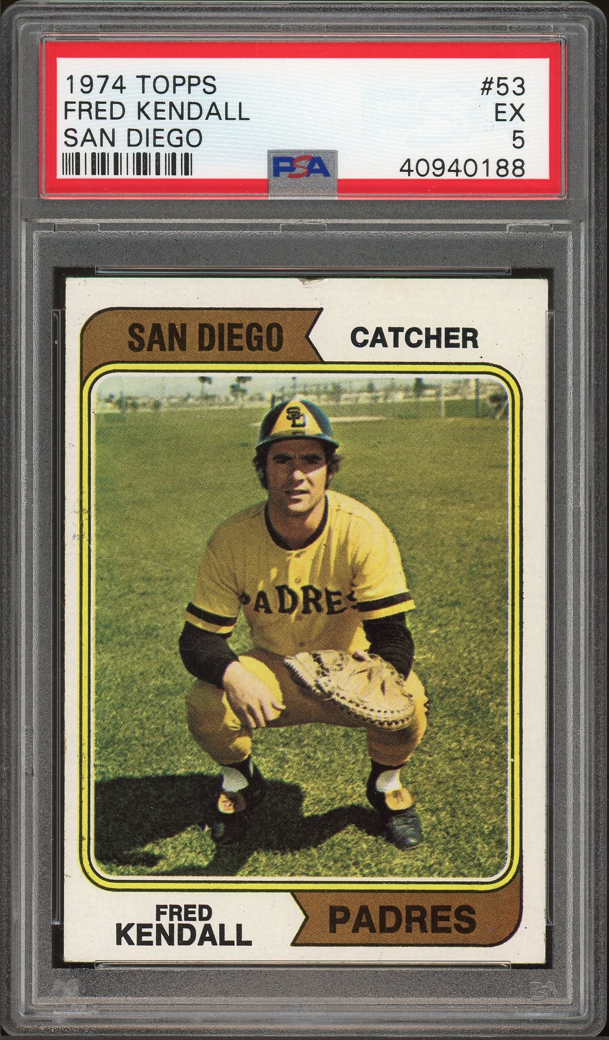 1974 Topps #53 Fred Kendall San Diego San Diego PSA 5