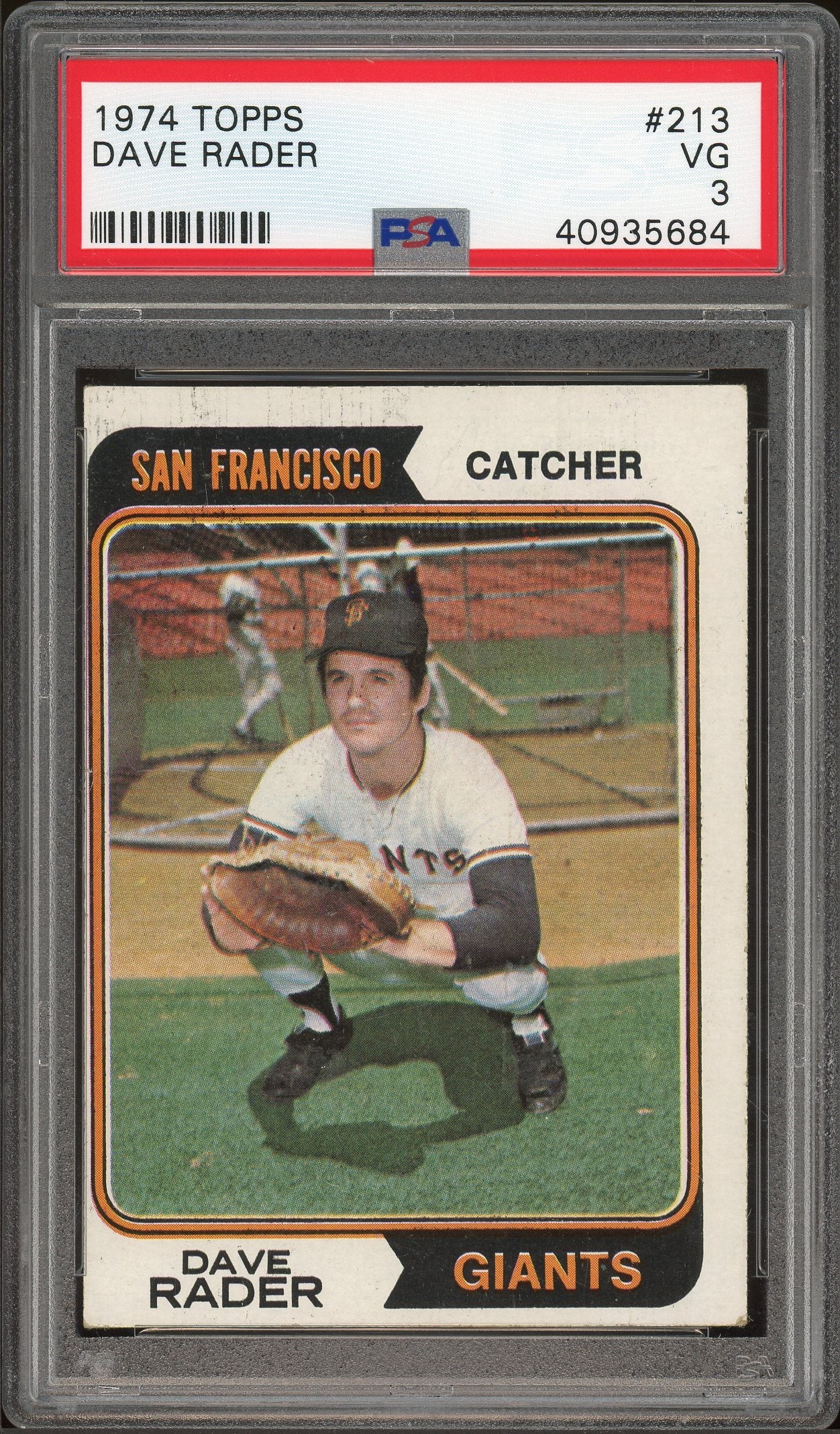 1974 Topps #213 Dave Rader PSA 3