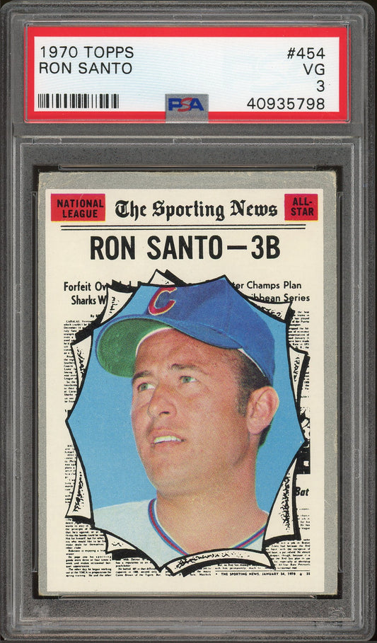 1970 Topps #454 Ron Santo PSA 3