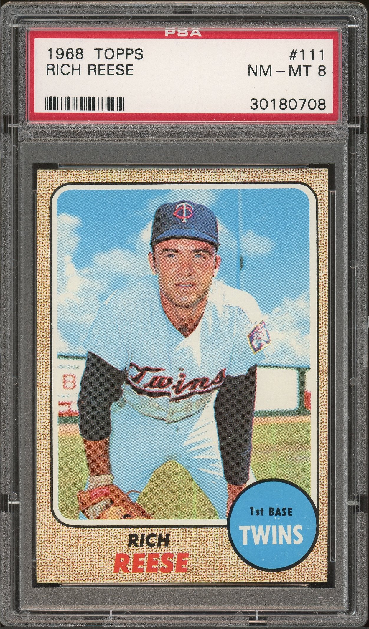 1968 Topps #111 Rich Reese PSA 8