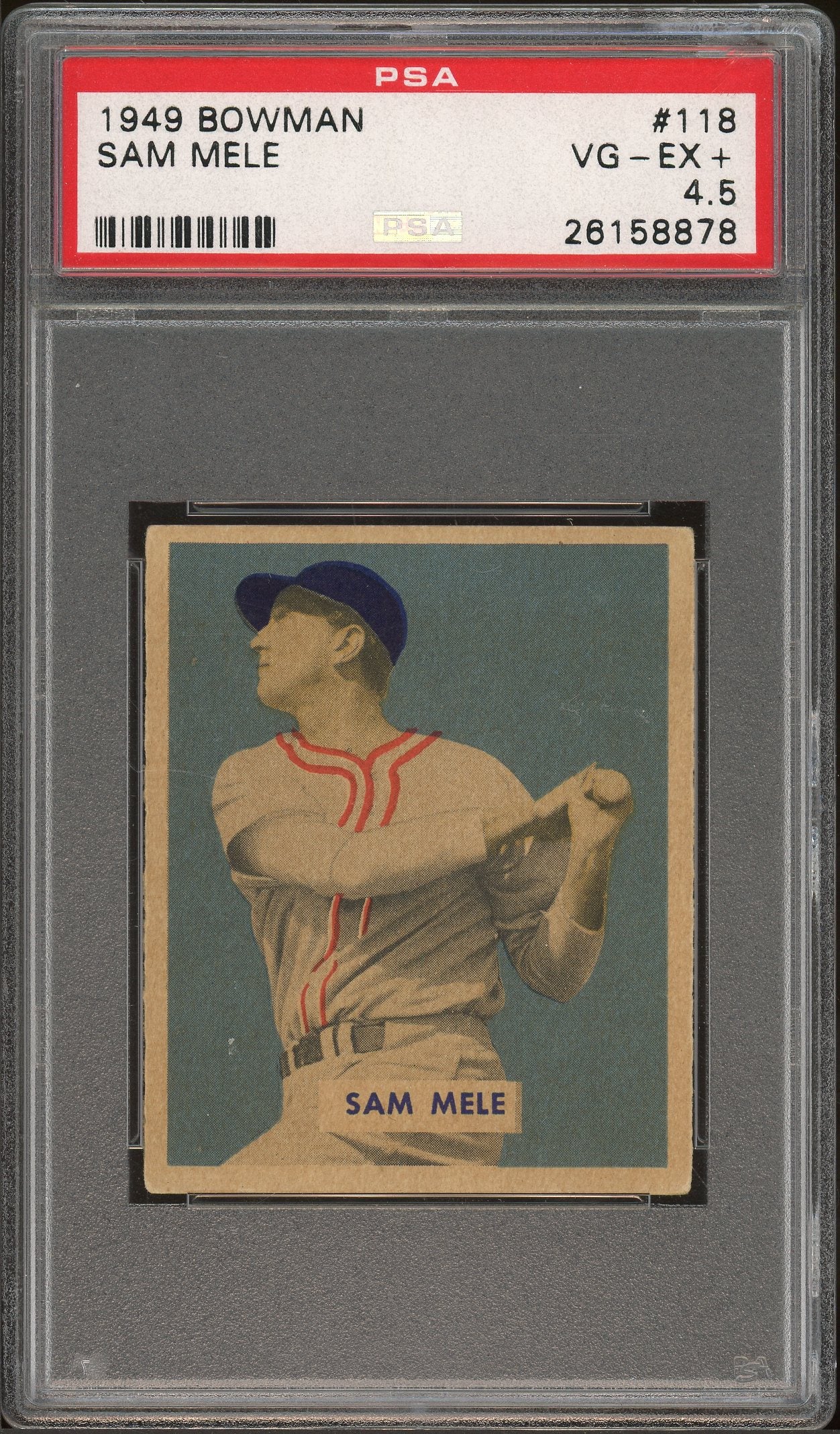 1949 Bowman #118 Sam Mele PSA 4.5