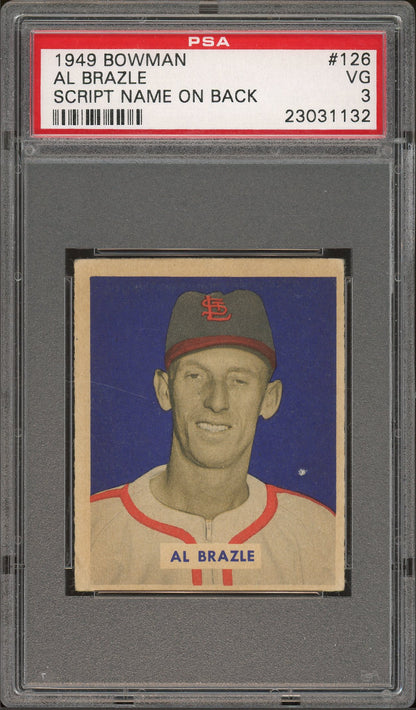 1949 Bowman #126a Al Brazle PSA 3