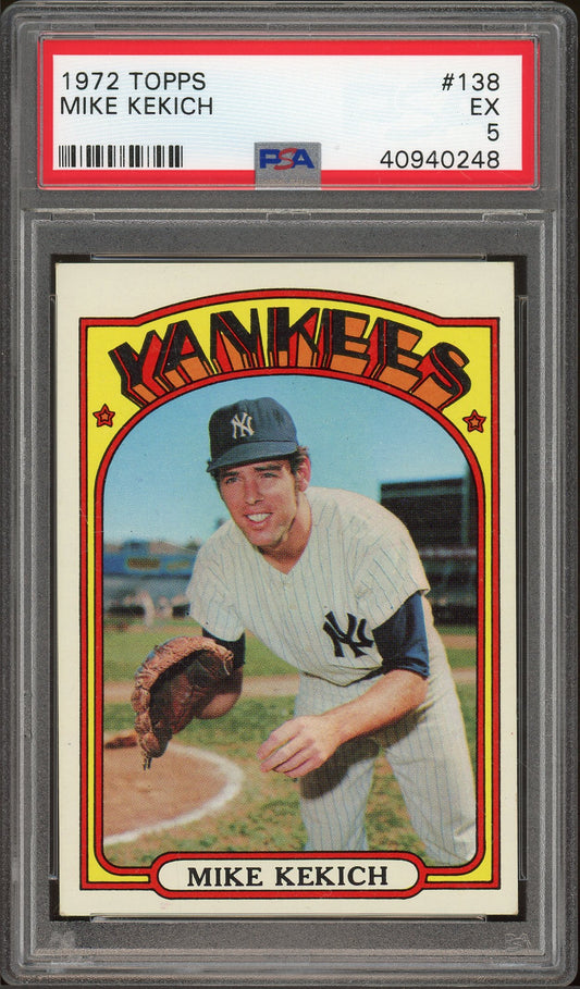 1972 Topps #138 Mike Kekich PSA 5