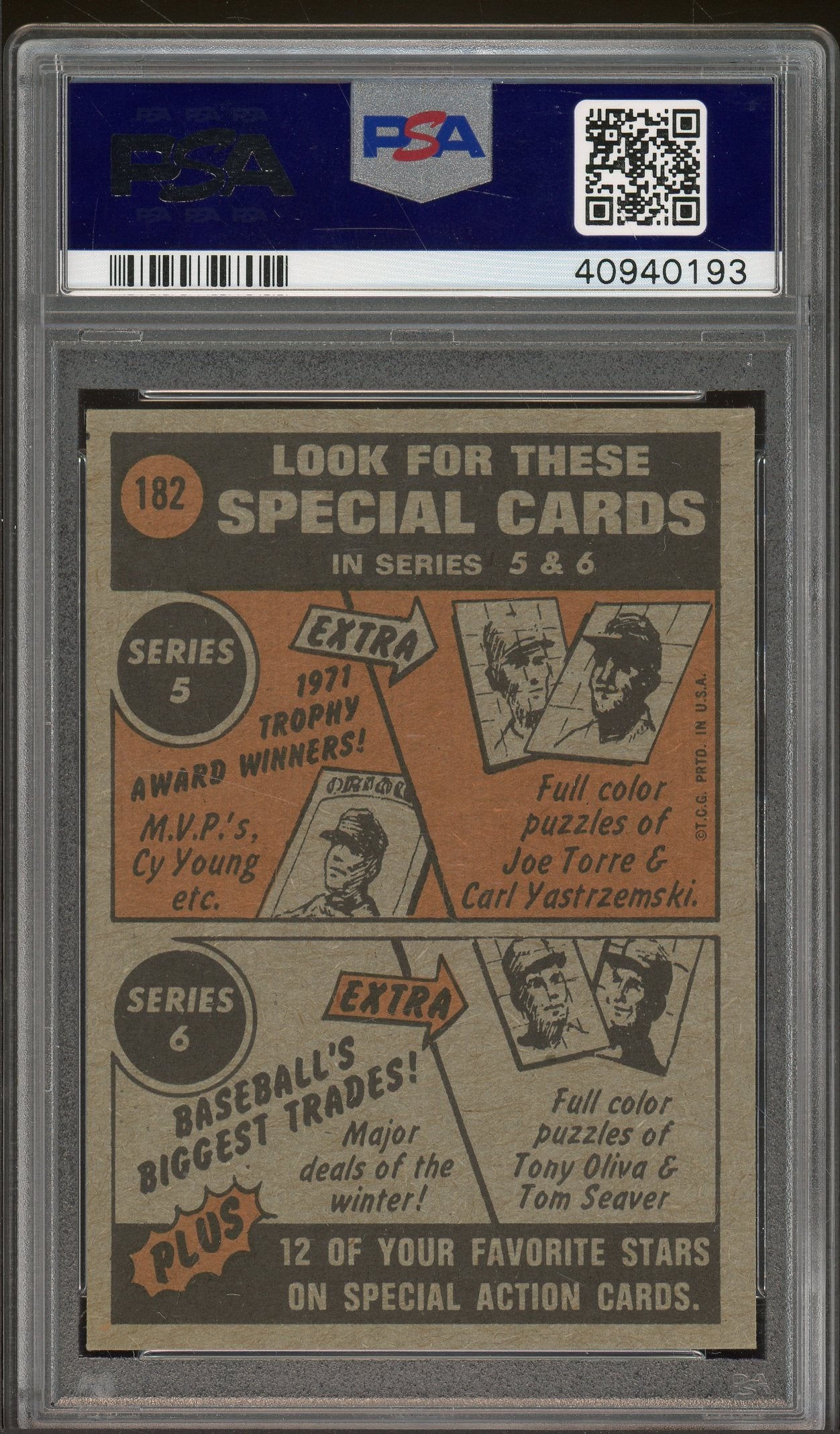 1972 Topps #182 Ed Kranepool In Action PSA 7