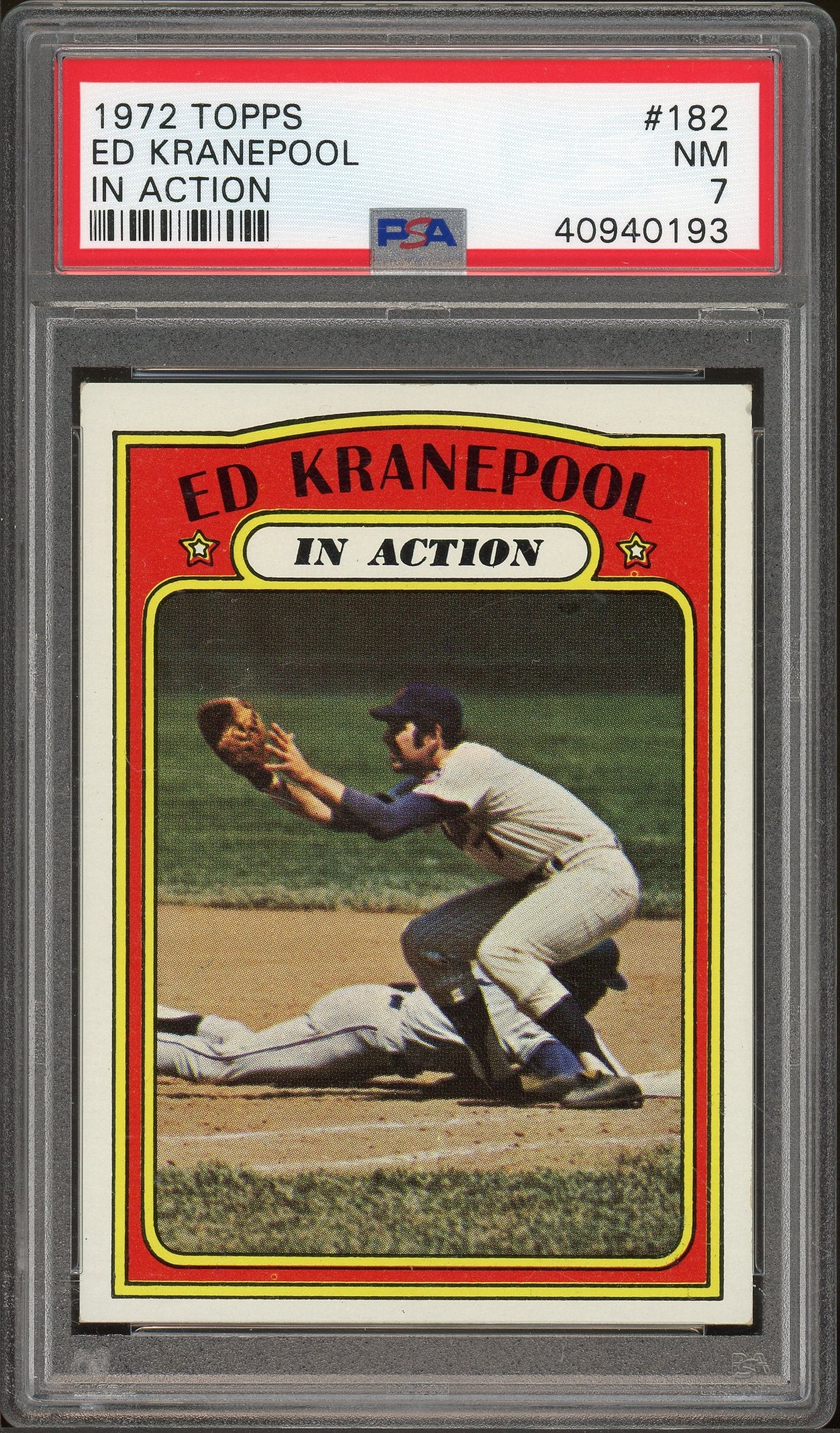 1972 Topps #182 Ed Kranepool In Action PSA 7