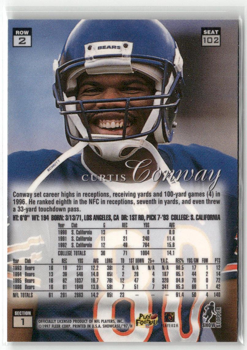 1997 Flair Showcase #102 Curtis Conway Row 2 Autograph