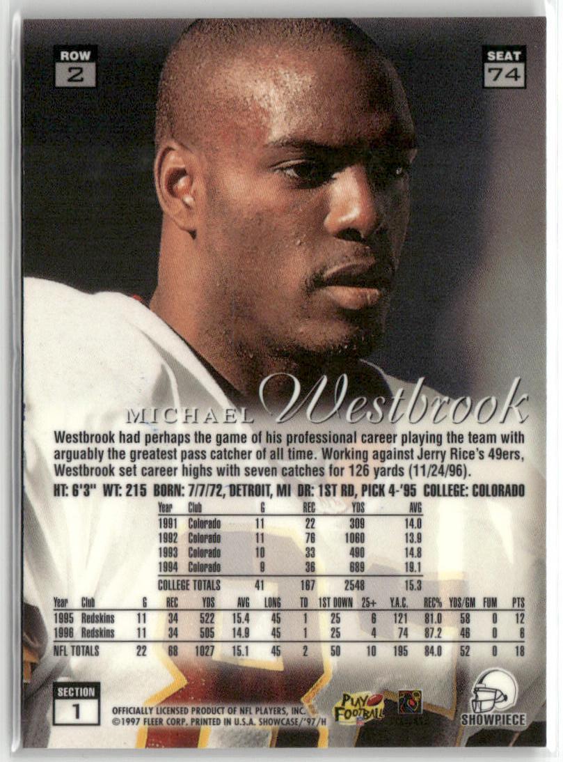 1997 Flair Showcase #74 Michael Westbrook Row 2 Autograph