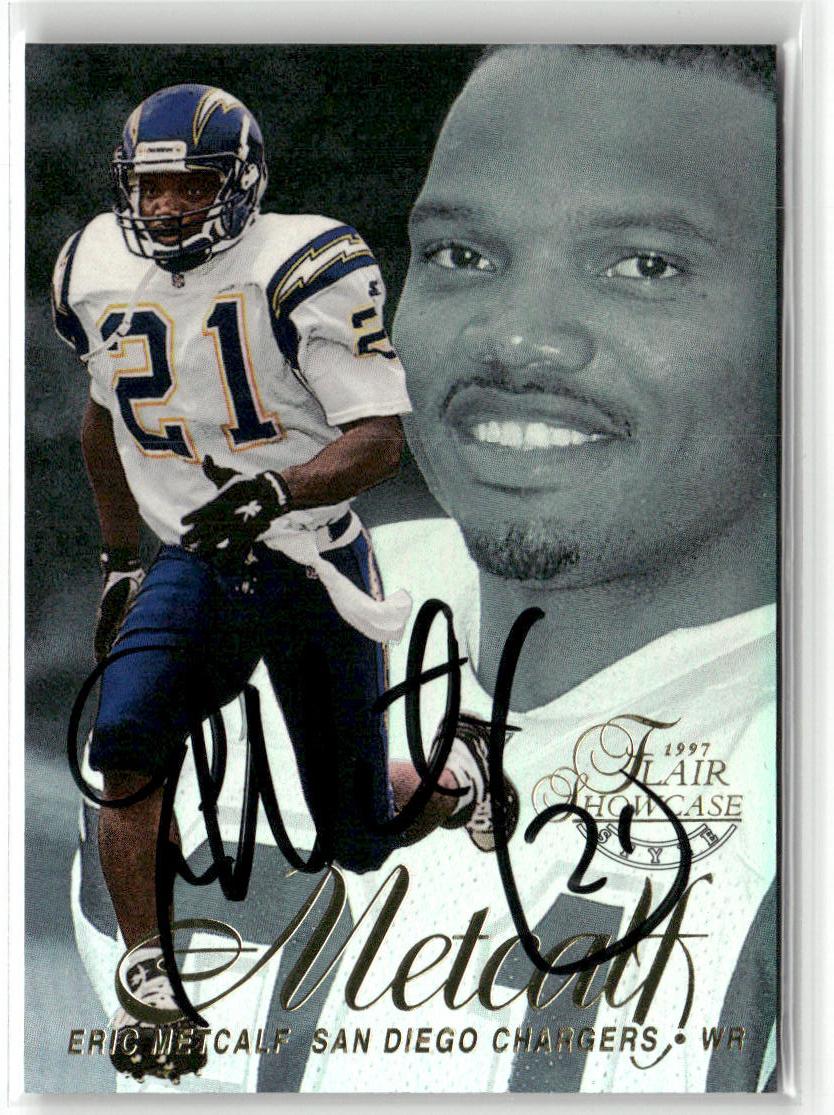 1997 Flair Showcase #91 Eric Metcalf Row 2 Autograph