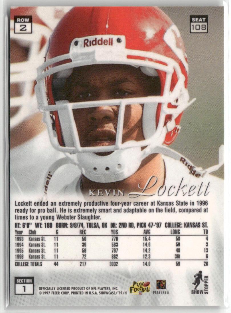 1997 Flair Showcase #108 Kevin Lockett Row 2 Autograph