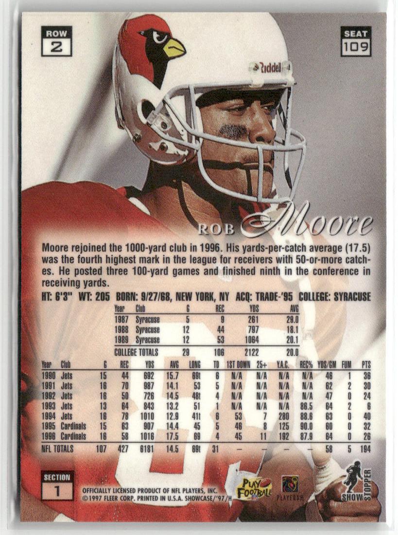 1997 Flair Showcase #109 Rob Moore Row 2 Autograph