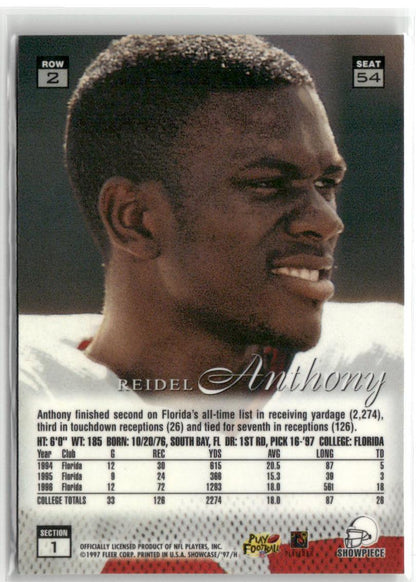 1997 Flair Showcase #54 Reidel Anthony Row 2 Autograph