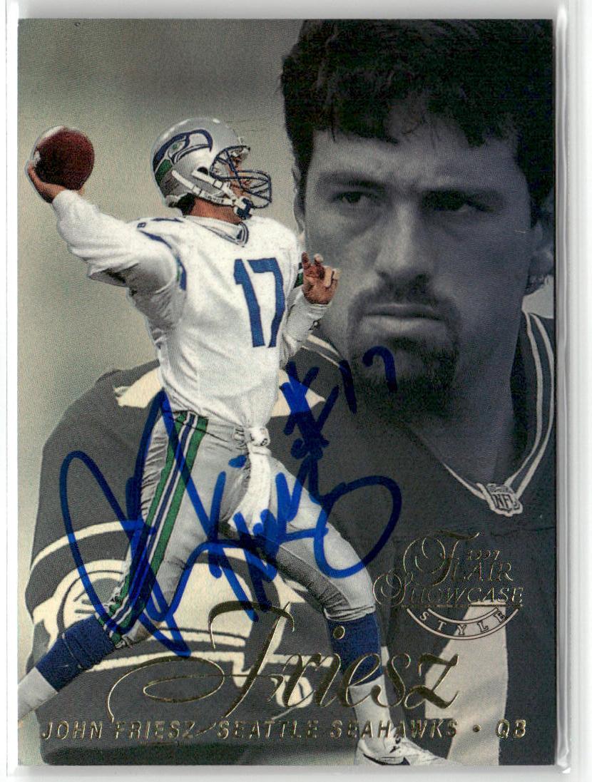 1997 Flair Showcase #71 John Friesz Row 2 Autograph